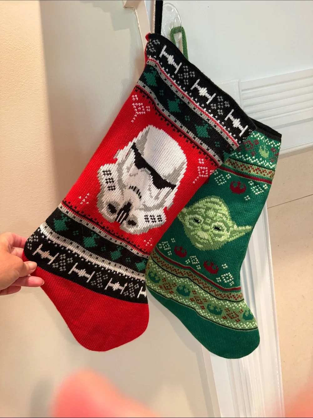 Star Wars Holiday Knit Stockings - Yoda & Stormtrooper 2015 Disney